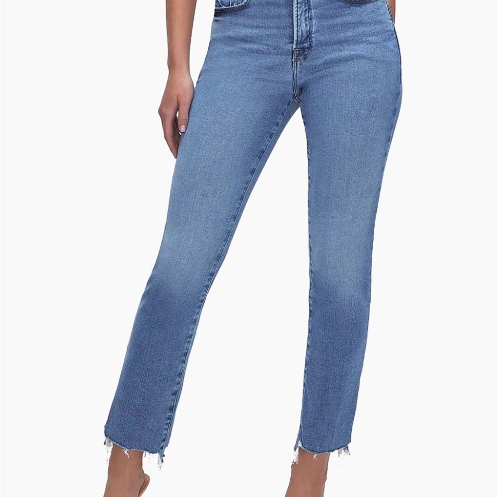 Good American GOOD LEGS Skinny High Rise Stretch Denim, frayed ankle - Picture 2 of 8